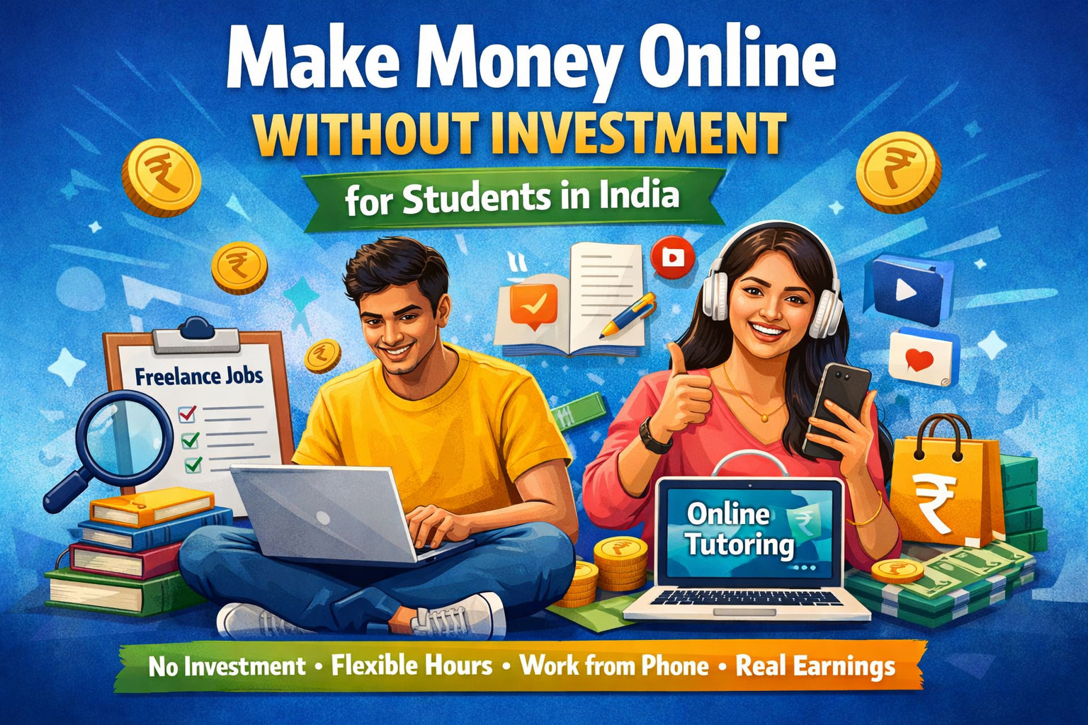 make money online without investment for students in India